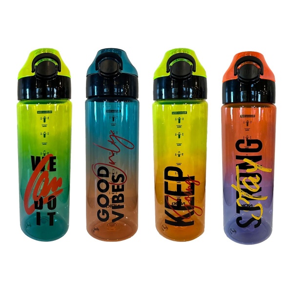 Recipient scolar Noki T-0100, 550ml, pentru lichide, diverse culori fluorescente, push cu siguranta si capac protectie